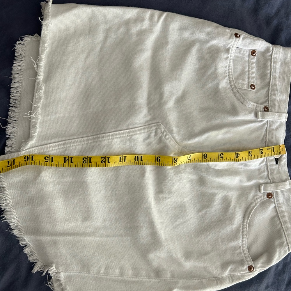 rag & bone White Denim Skirt with Frayed Hem - Picture 5 of 6